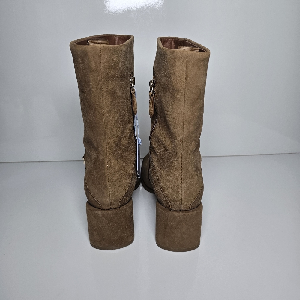 Aerosoles Women’s Mid Calf Boots Size 7 Brown Block Heel Side Zip Comfort Boots - Picture 4 of 11